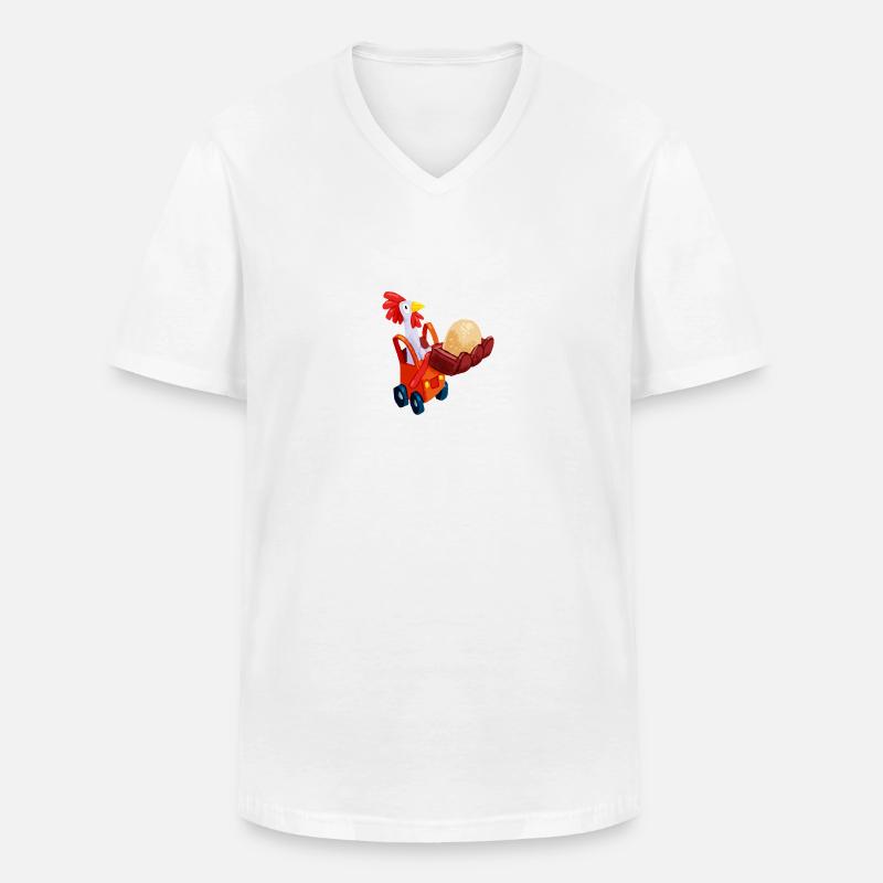 EierMobil - Männer-T-Shirt mit V-Ausschnitt - Weiß