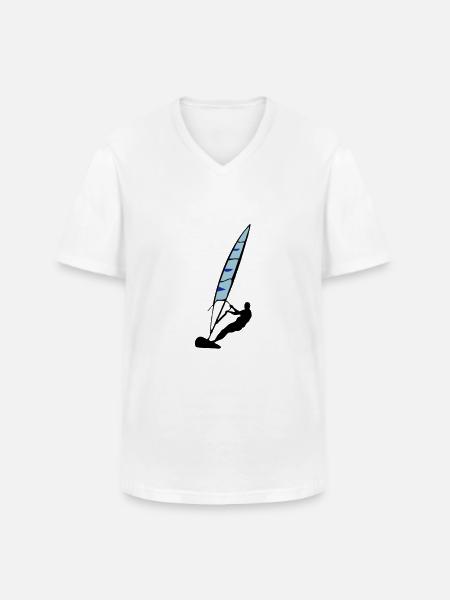 windsurfing - Men's V-Neck T-Shirt - white