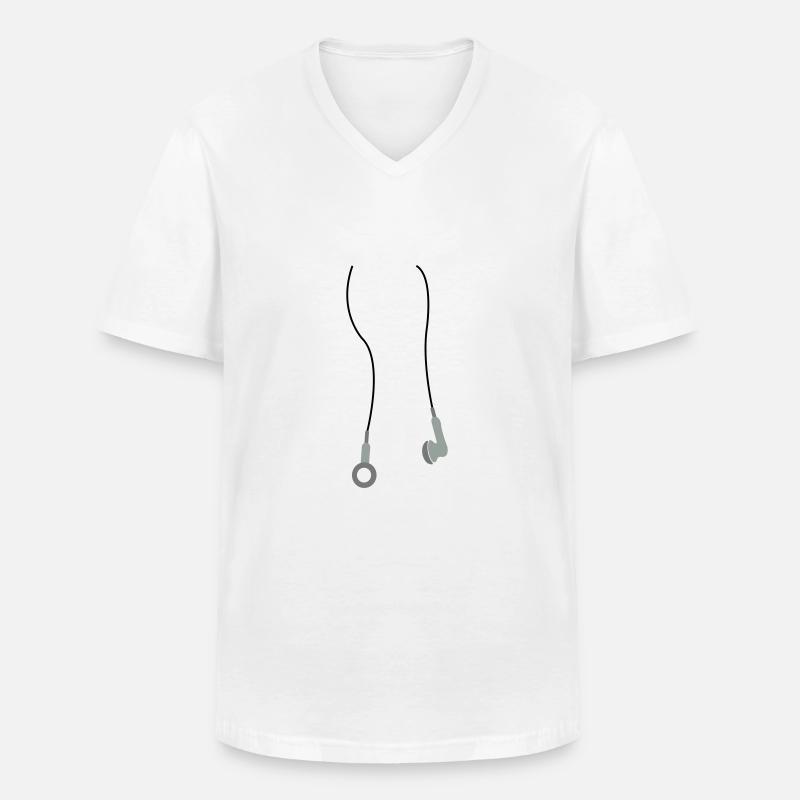 kopfhoerer3 - Männer-T-Shirt mit V-Ausschnitt - Weiß
