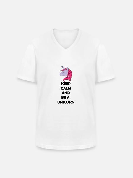be_a_unicorn_02 - Männer-T-Shirt mit V-Ausschnitt - Weiß