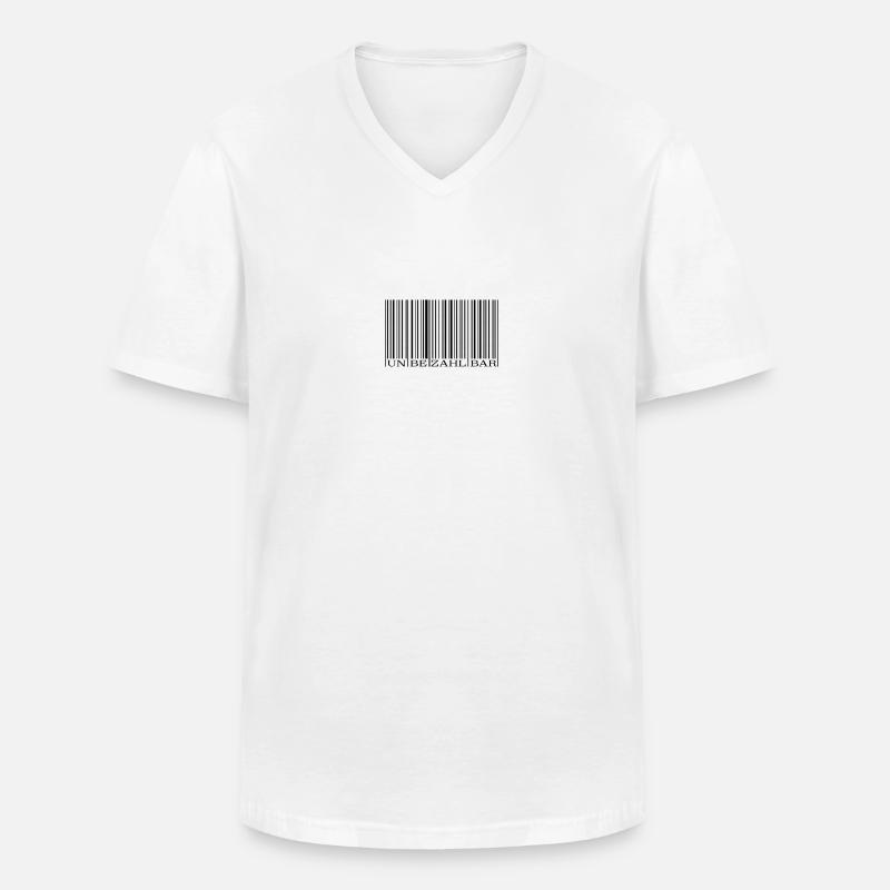 Strichcode Barcode - Männer-T-Shirt mit V-Ausschnitt - Weiß