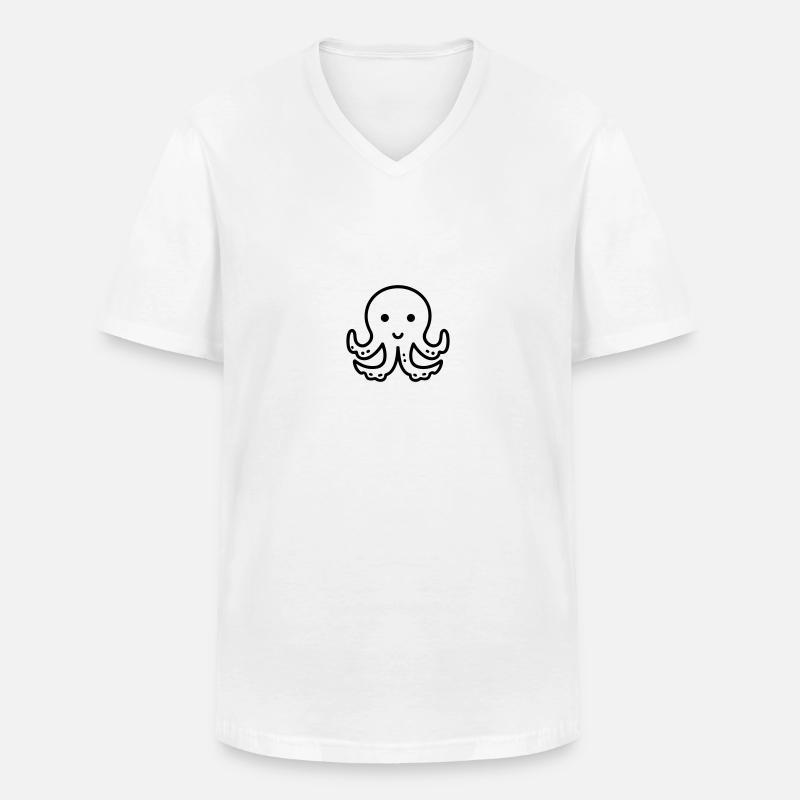 Krake - Männer-T-Shirt mit V-Ausschnitt - Weiß
