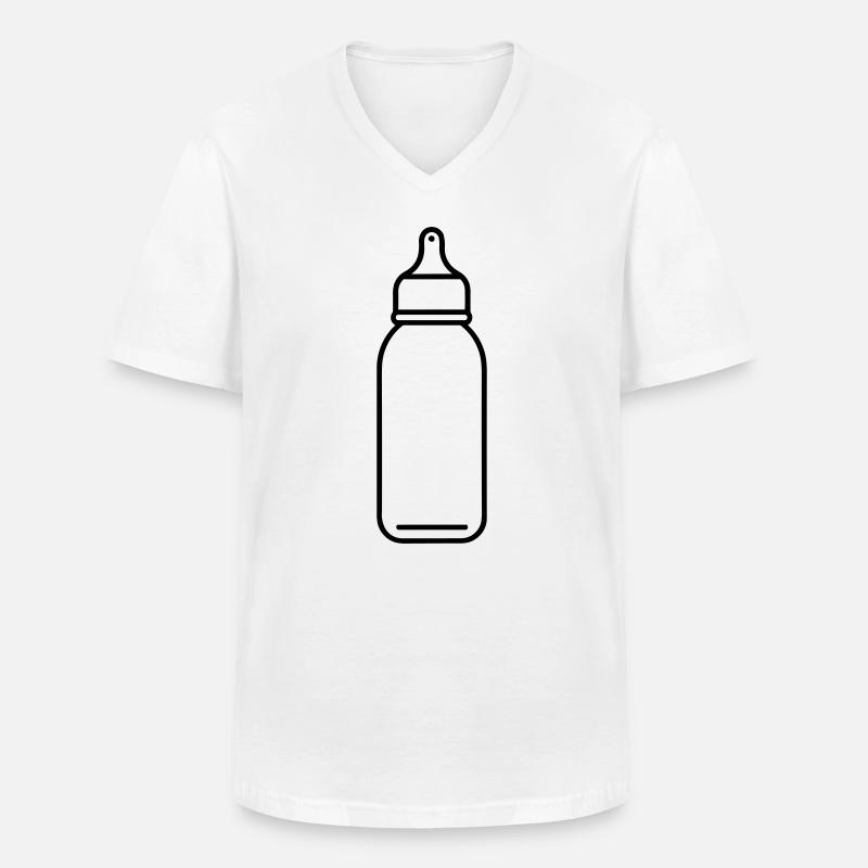 Flasche - Männer-T-Shirt mit V-Ausschnitt - Weiß