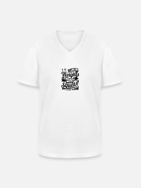 Squats low - Men's V-Neck T-Shirt - white