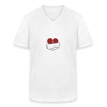 Heart in bag - Men's V-Neck T-Shirt - white - Front - AI Model Male 185 light (185cm)