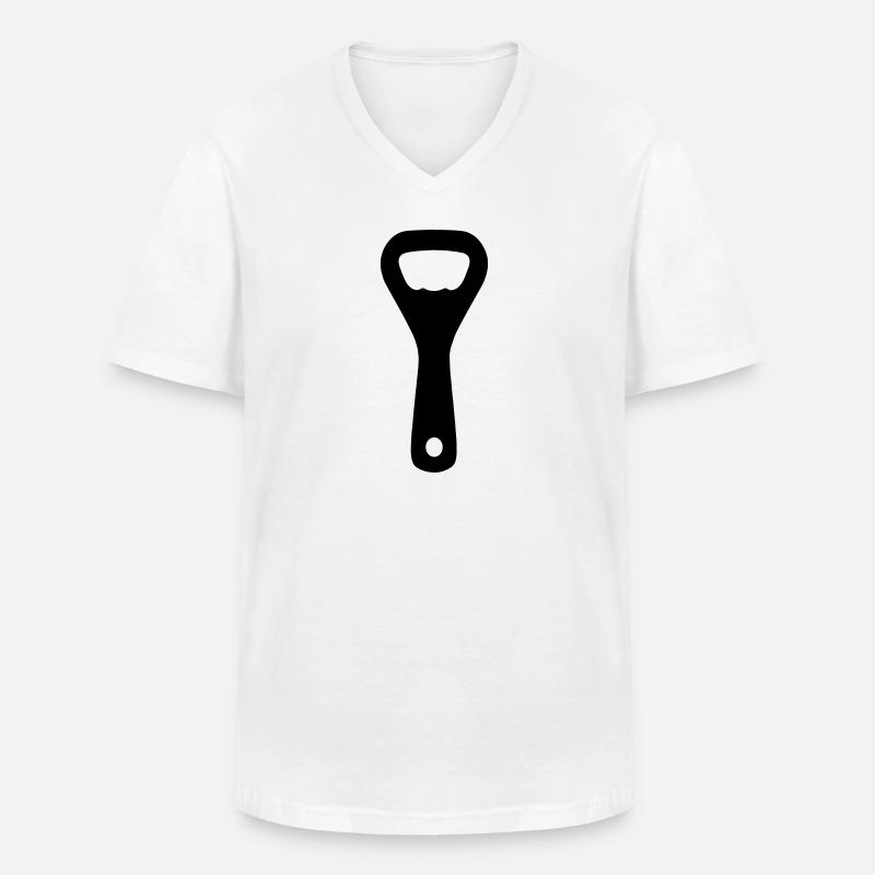 Flaschenöffner - Männer-T-Shirt mit V-Ausschnitt - Weiß