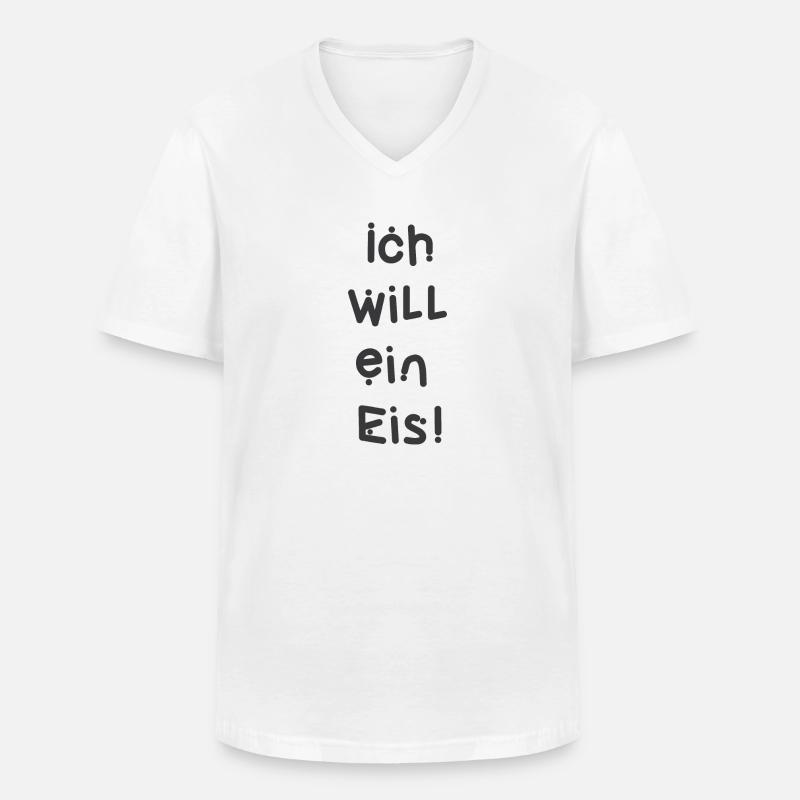 Ich will ein Eis! - Männer-T-Shirt mit V-Ausschnitt - Weiß