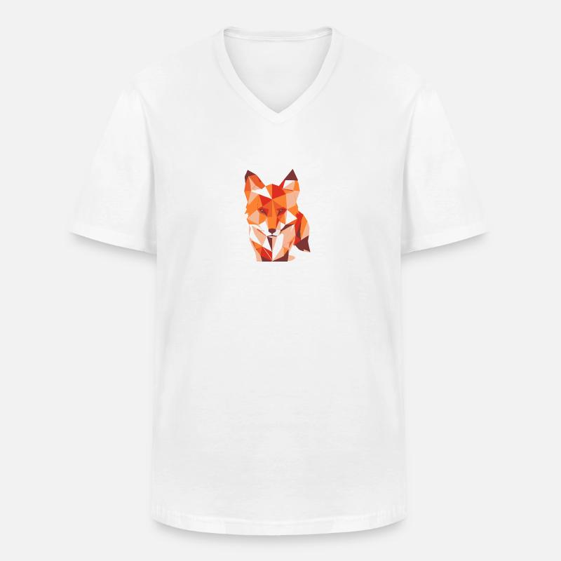 Fuchs ,Geometrisch , illustration,abstrakt,orange - Männer-T-Shirt mit V-Ausschnitt - Weiß