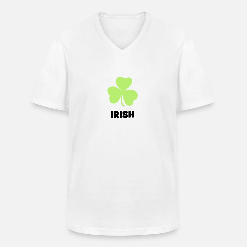 Irland - Irisch - Männer-T-Shirt mit V-Ausschnitt - Weiß