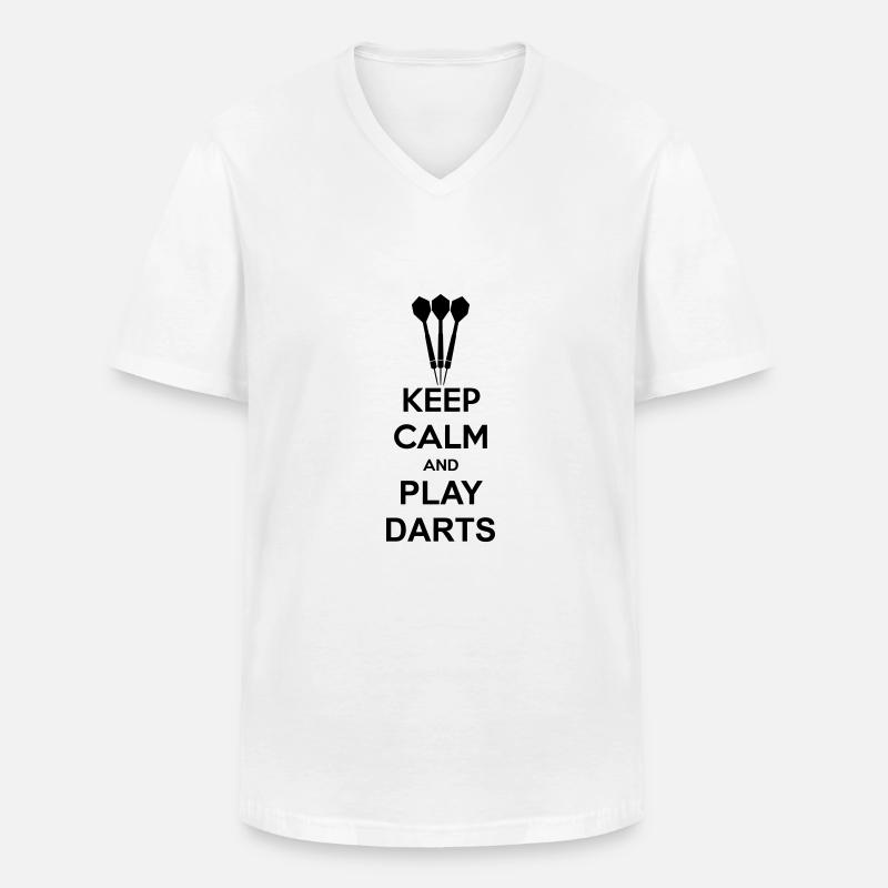 Keep Calm And Play Darts - Männer-T-Shirt mit V-Ausschnitt - Weiß