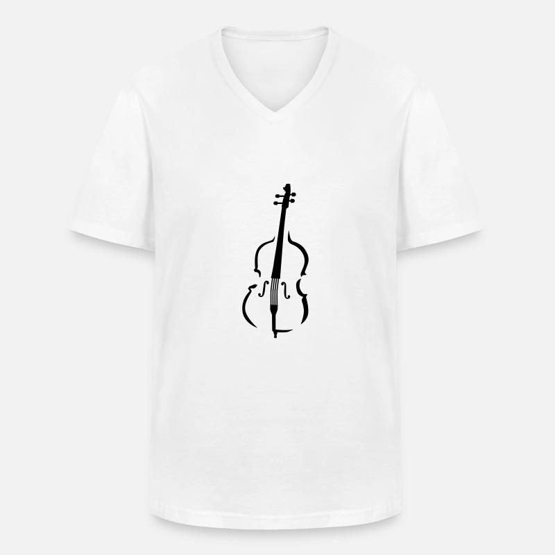 Kontrabass - Männer-T-Shirt mit V-Ausschnitt - Weiß