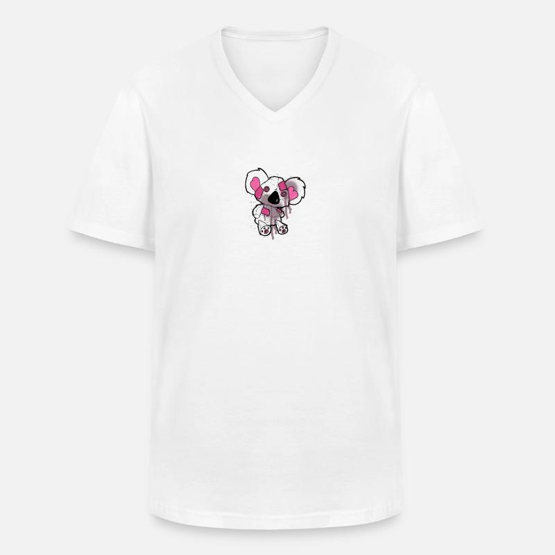 Koala Teddy - Männer-T-Shirt mit V-Ausschnitt - Weiß