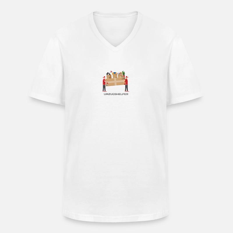 Umzugshelfer - Umzug - Danke - Männer-T-Shirt mit V-Ausschnitt - Weiß