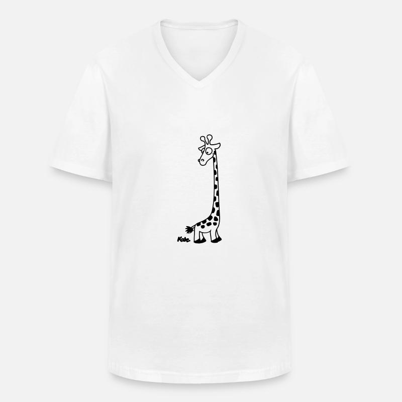 Giraffe - Männer-T-Shirt mit V-Ausschnitt - Weiß