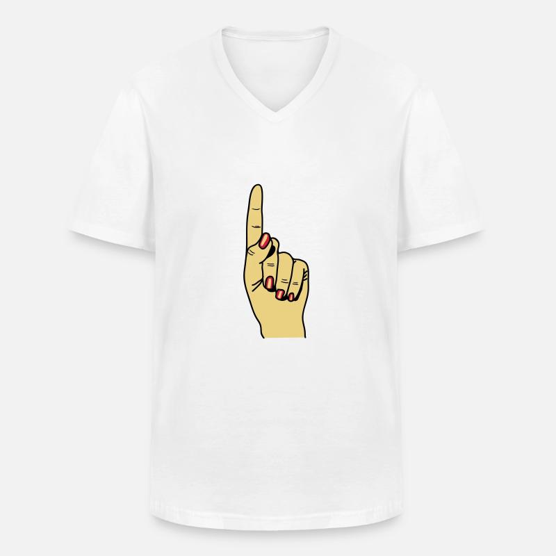 zeigefinger - Männer-T-Shirt mit V-Ausschnitt - Weiß