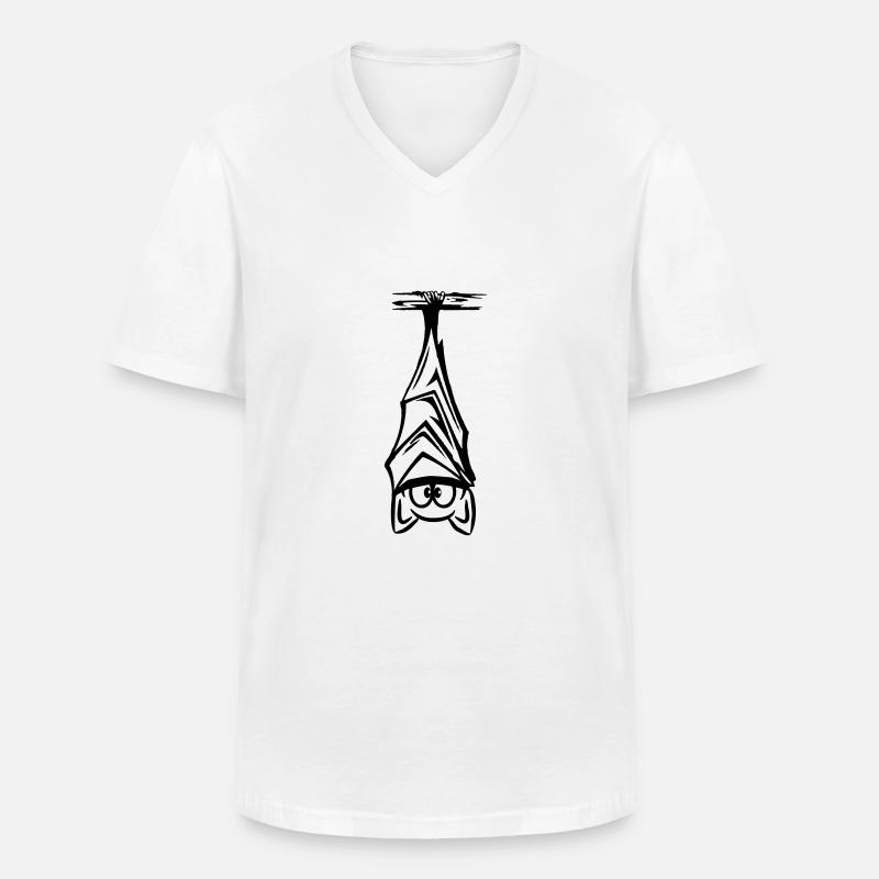 Fledermaus hängend - Männer-T-Shirt mit V-Ausschnitt - Weiß