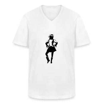 Funkenmarie - Männer-T-Shirt mit V-Ausschnitt - Weiß - Vorne - AI Model Male 185 light (185cm)