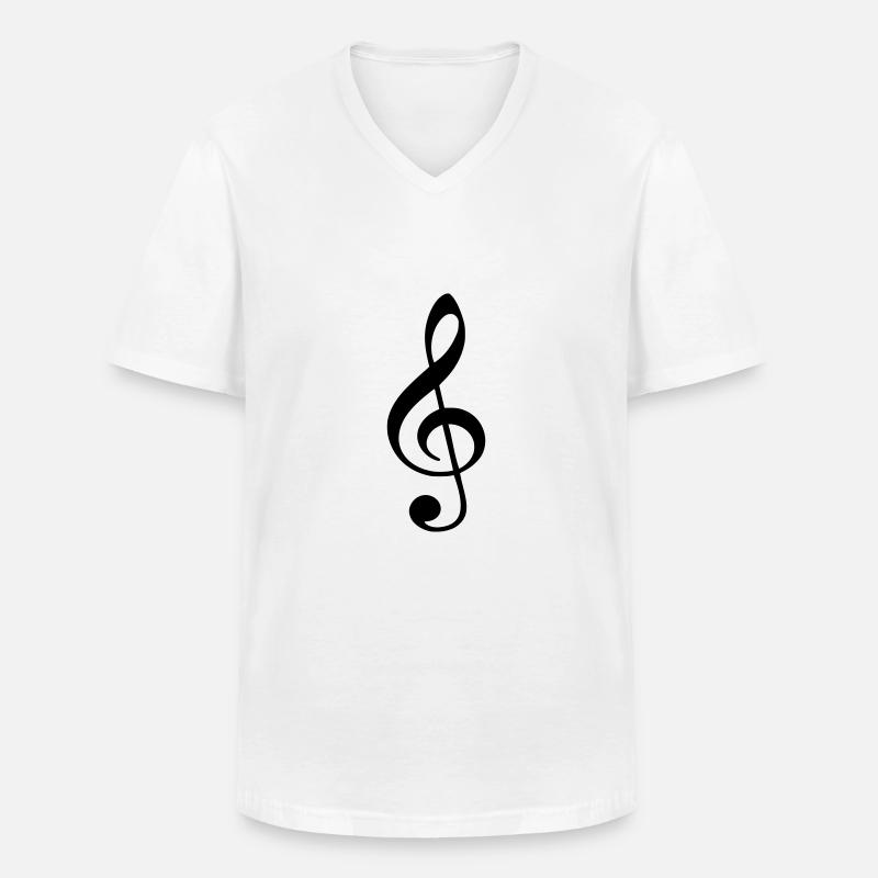 Note - Männer-T-Shirt mit V-Ausschnitt - Weiß