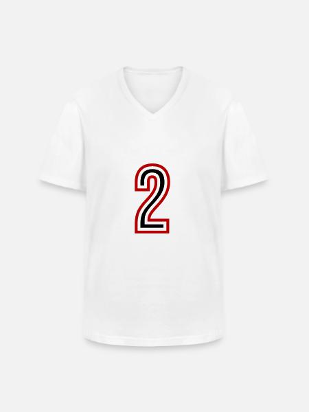 2 Number Years Jersey - Men's V-Neck T-Shirt - white