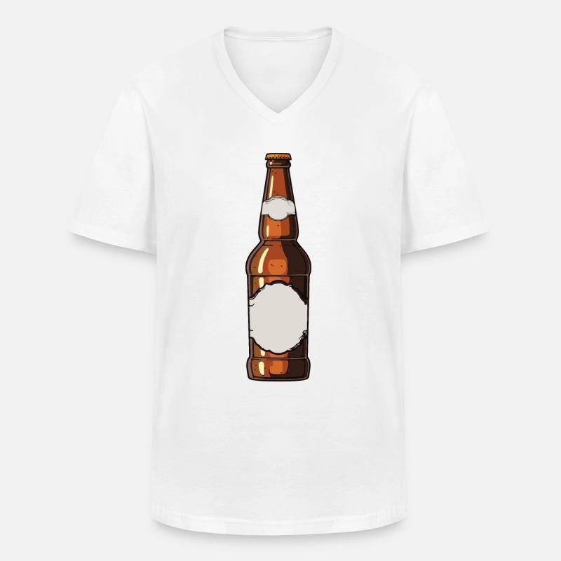 Bierflasche Bier Trinken Symbol - Männer-T-Shirt mit V-Ausschnitt - Weiß