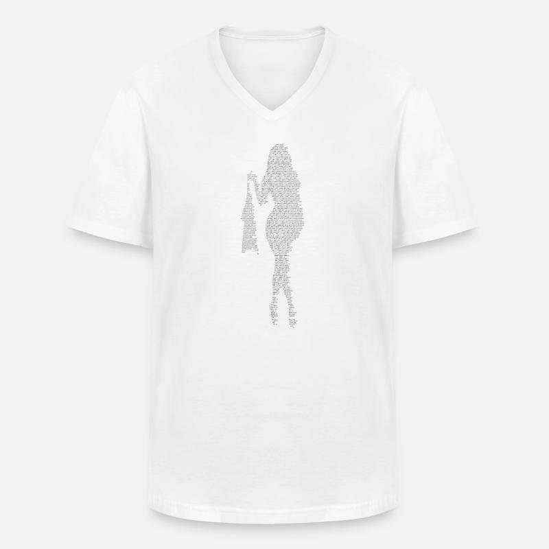 Silhouette - Maglietta da uomo classica con scollo a V - bianco
