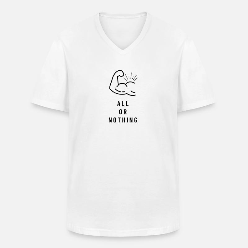 All or Nothing - Männer-T-Shirt mit V-Ausschnitt - Weiß