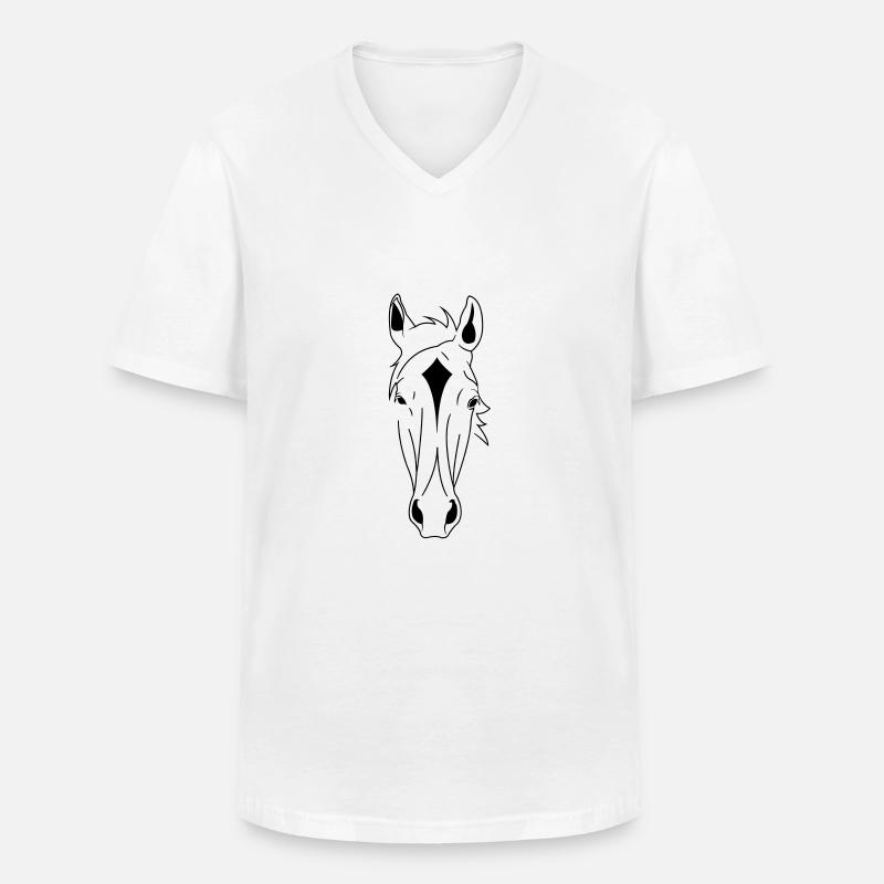 Pferdekopf - Männer-T-Shirt mit V-Ausschnitt - Weiß