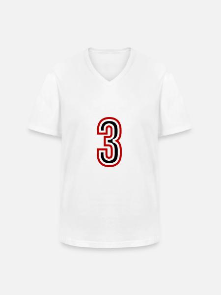 3 Number Years Jersey - Men's V-Neck T-Shirt - white