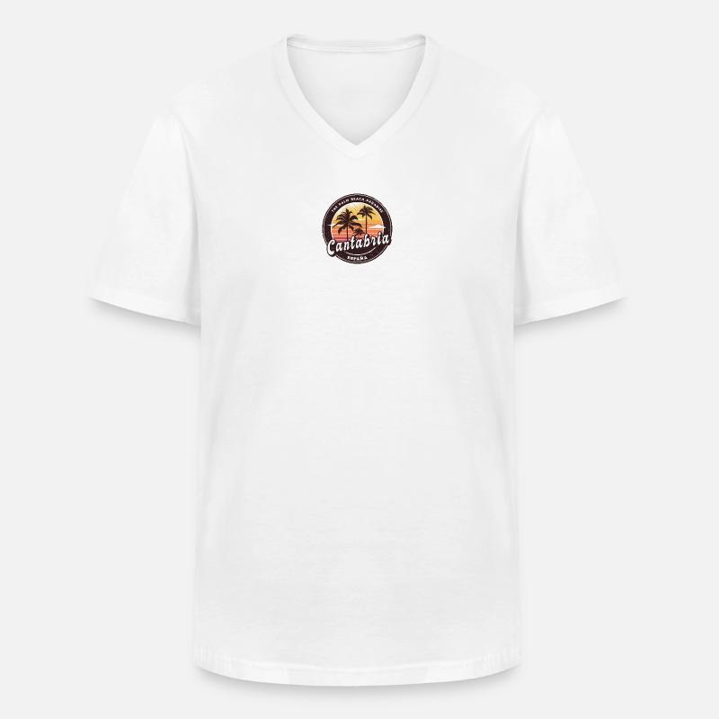 Kantabrien Spanien Strand Design - Männer-T-Shirt mit V-Ausschnitt - Weiß