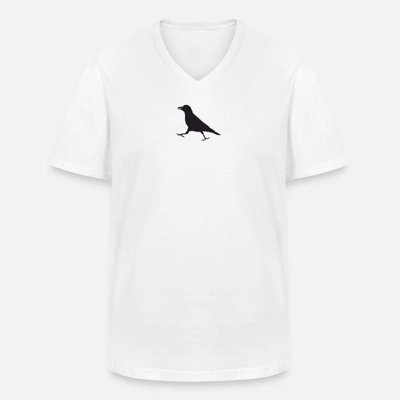 Krähe I - Männer-T-Shirt mit V-Ausschnitt - Weiß