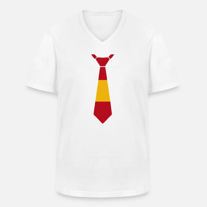 Krawattendesign der deutschen Flagge - Männer-T-Shirt mit V-Ausschnitt - Weiß
