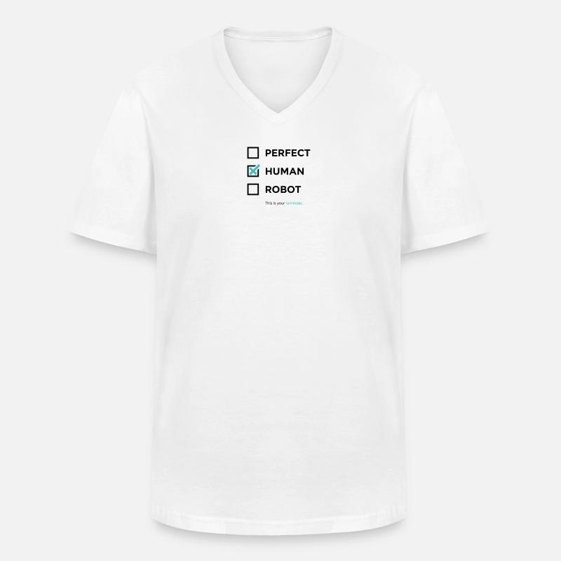 Perfect Human Robot – Minimal Checkbox Statement - Männer-T-Shirt mit V-Ausschnitt - Weiß