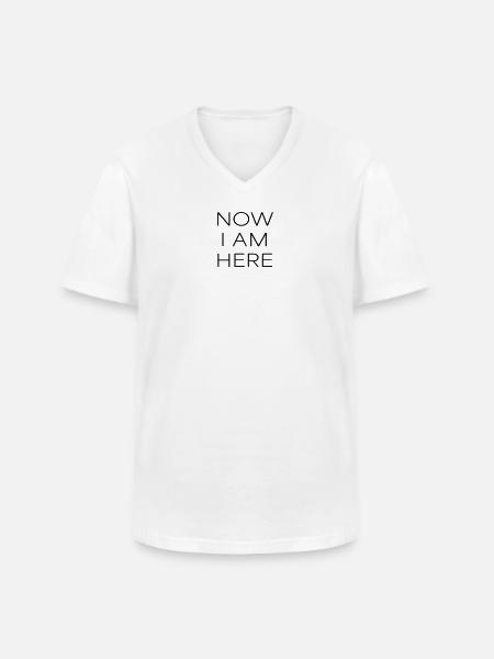 now i am here #1 - Männer-T-Shirt mit V-Ausschnitt - Weiß