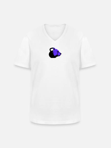 Kettlebell Bear Bear Dynamic Fitness - Men's V-Neck T-Shirt - white