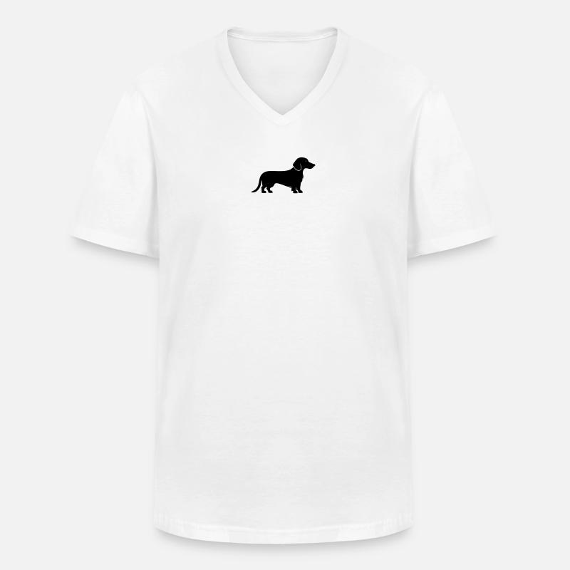 Dachshund Dackel - Männer-T-Shirt mit V-Ausschnitt - Weiß