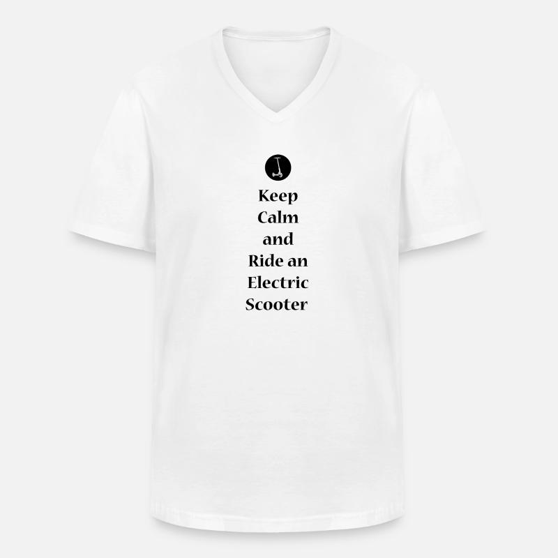 E-Scooter E-Roller Scooter - Männer-T-Shirt mit V-Ausschnitt - Weiß