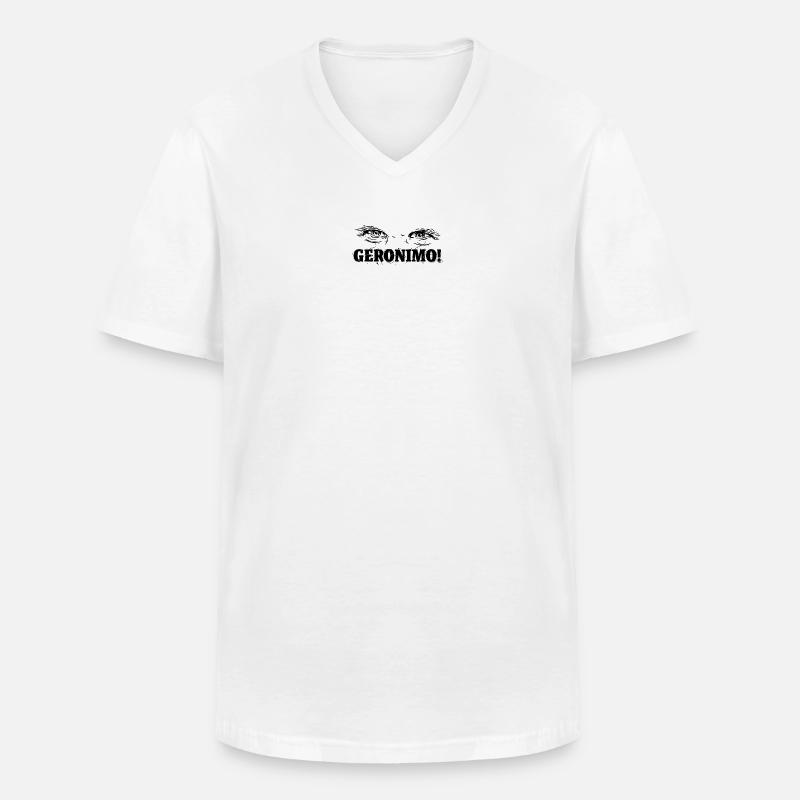 Geronimo! - T-shirt col V Homme - blanc