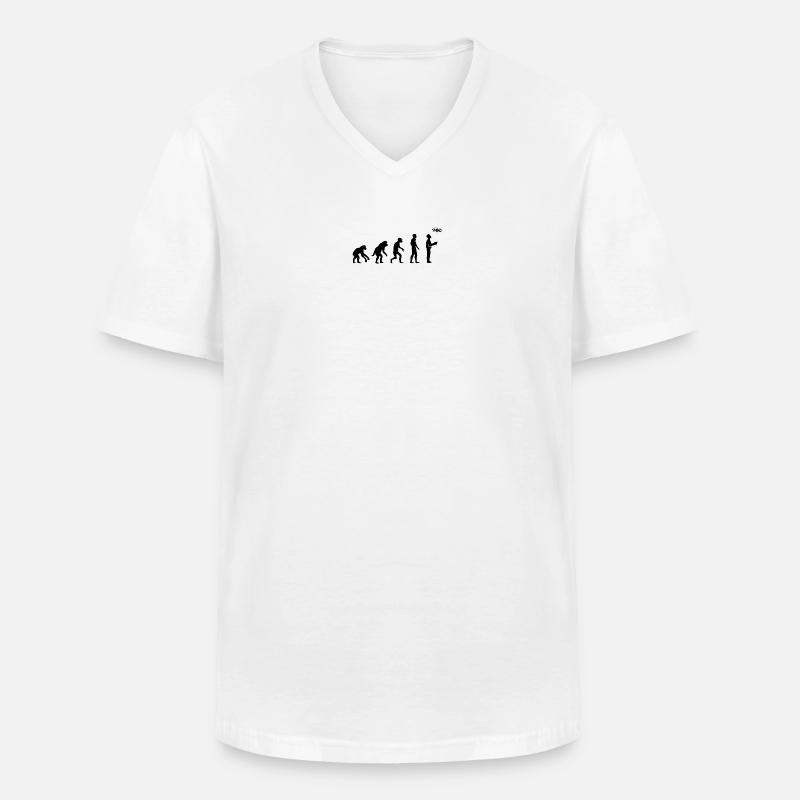 Drohnen Pilot Evolution Entwicklung lustig Design - Männer-T-Shirt mit V-Ausschnitt - Weiß