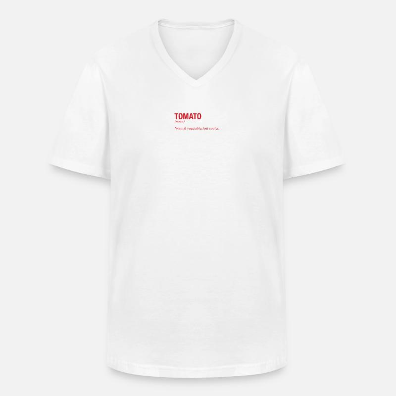 TOMATO Tomate - Männer-T-Shirt mit V-Ausschnitt - Weiß