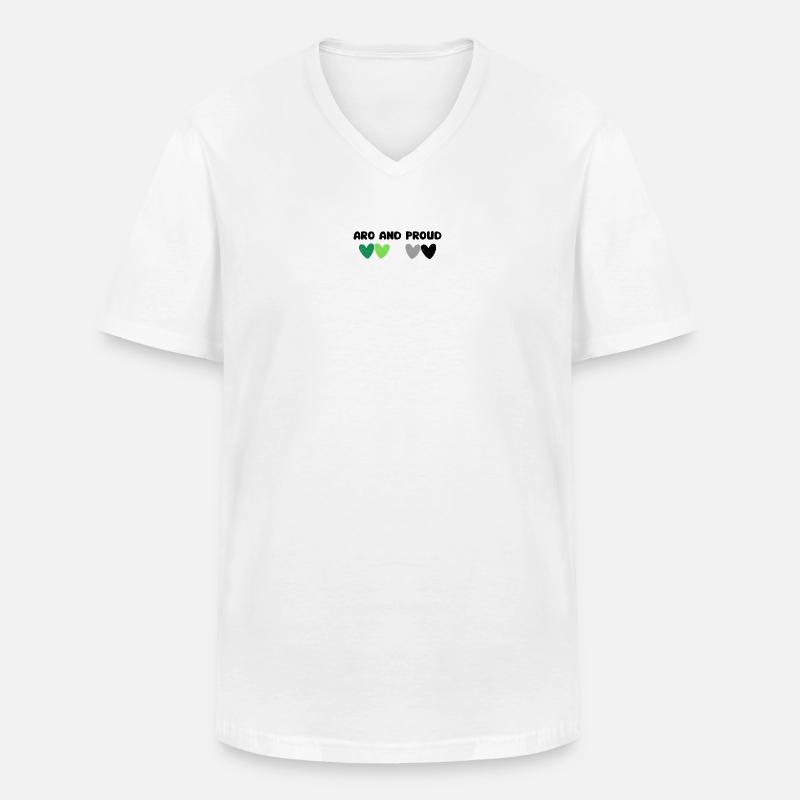 Aromantisch und stolz - Männer-T-Shirt mit V-Ausschnitt - Weiß