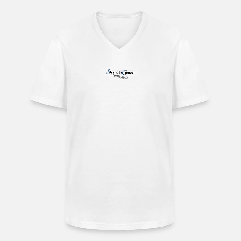 Strength comes from within - Männer-T-Shirt mit V-Ausschnitt - Weiß