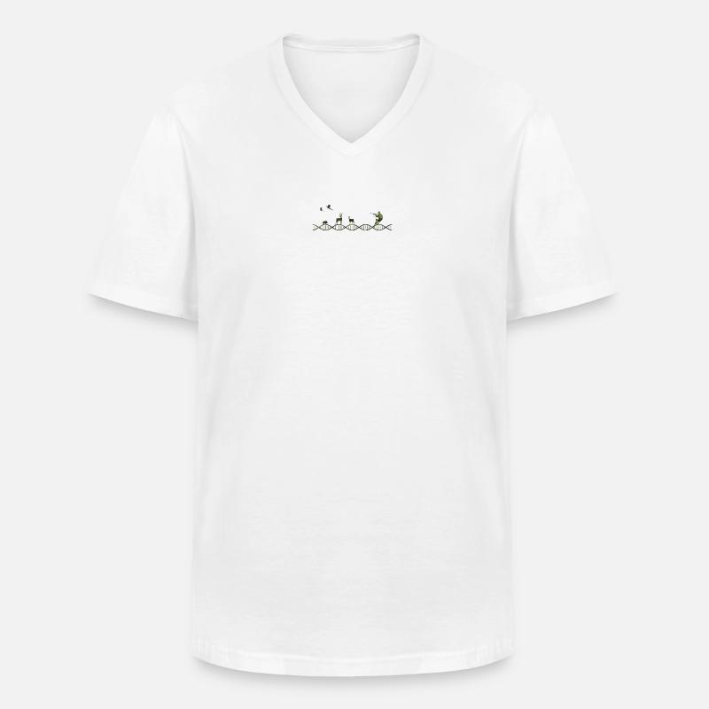 DNA Jagd Tarnmuster - Männer-T-Shirt mit V-Ausschnitt - Weiß
