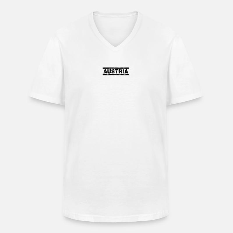 Austria - Männer-T-Shirt mit V-Ausschnitt - Weiß