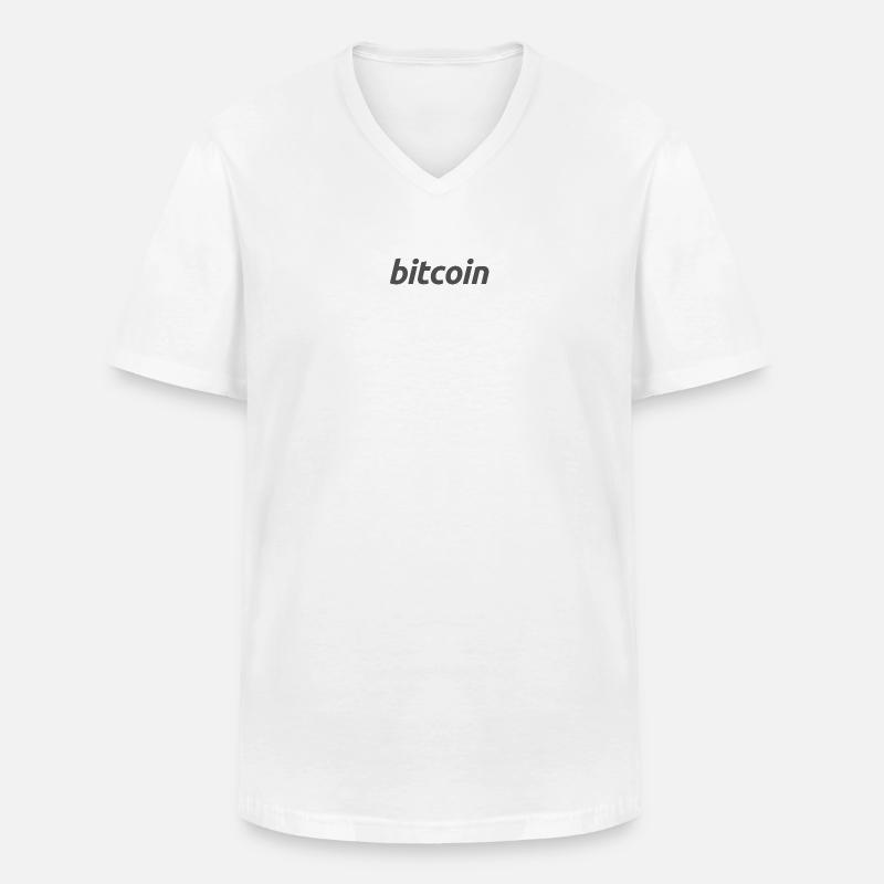 bitcoin Logo - Männer-T-Shirt mit V-Ausschnitt - Weiß