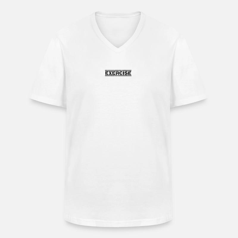 Exercise - Männer-T-Shirt mit V-Ausschnitt - Weiß