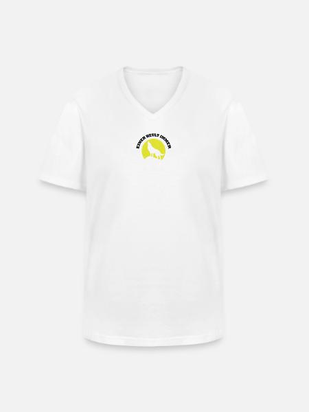 moon wolf_einer_heult_immer - Men's V-Neck T-Shirt - white