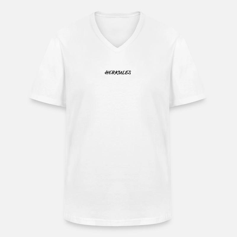 Herkules - Männer-T-Shirt mit V-Ausschnitt - Weiß