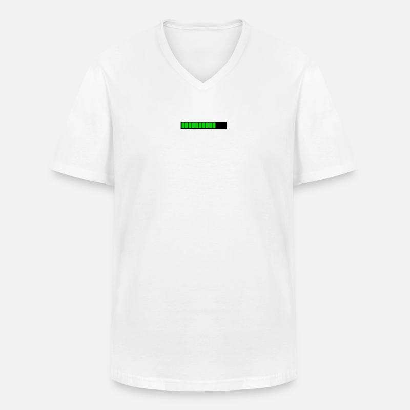 Rectangle loading bar Black Green (75%) - Men's V-Neck T-Shirt - white