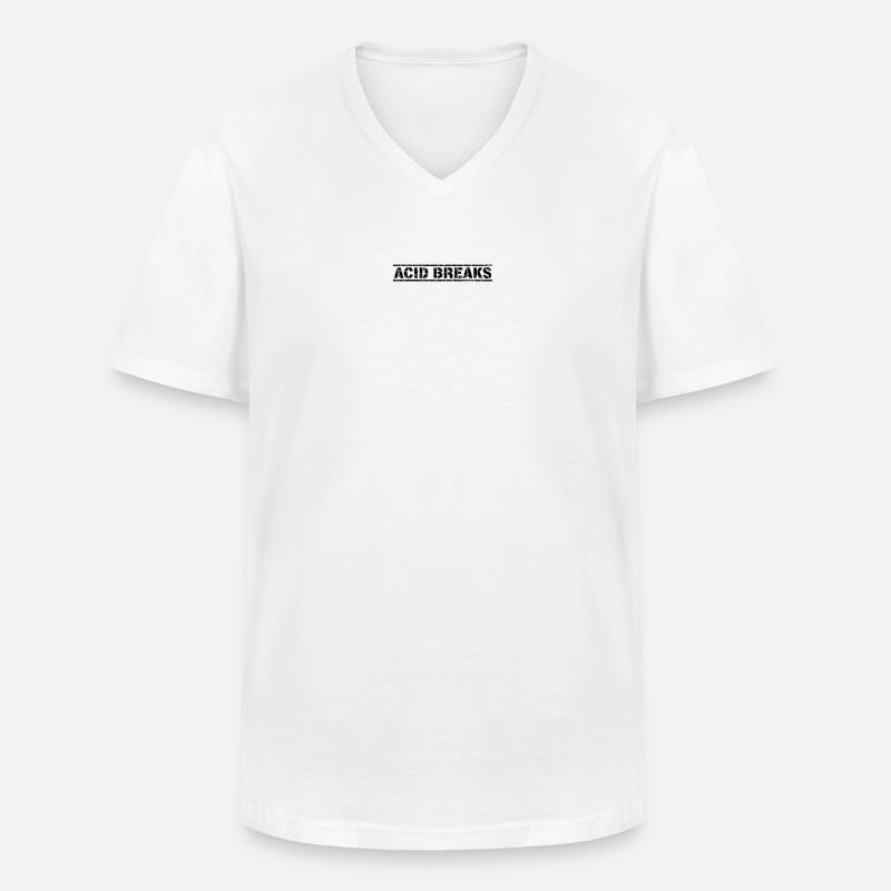 Acid Breaks - Men's V-Neck T-Shirt - white