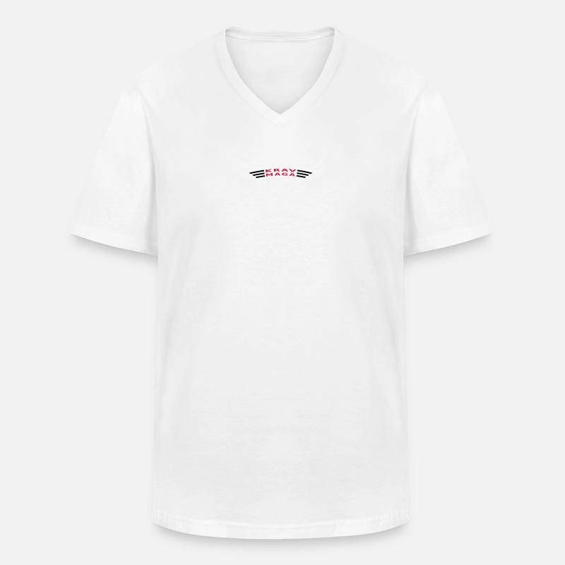KRAVMAGA curved - Männer-T-Shirt mit V-Ausschnitt - Weiß